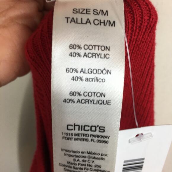 Chico's Red Sweater Cape NWT Poncho S/M - Picture 7 of 8